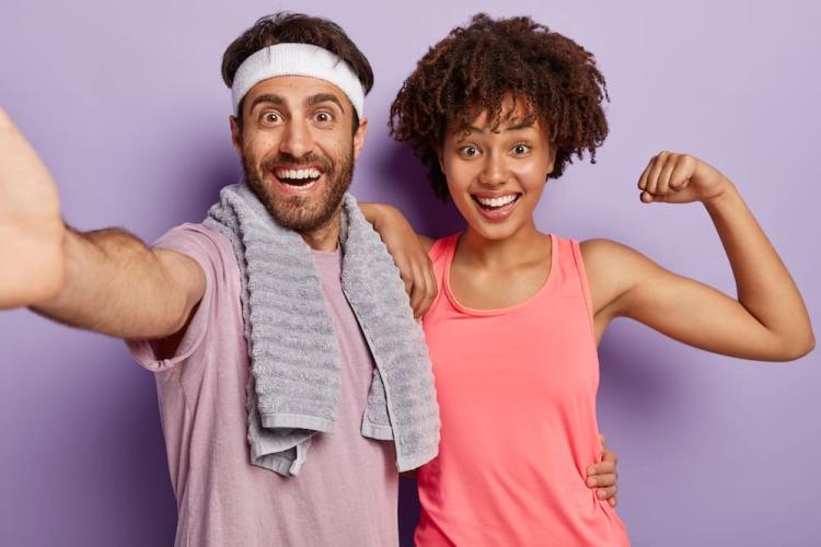 sportifs heureux